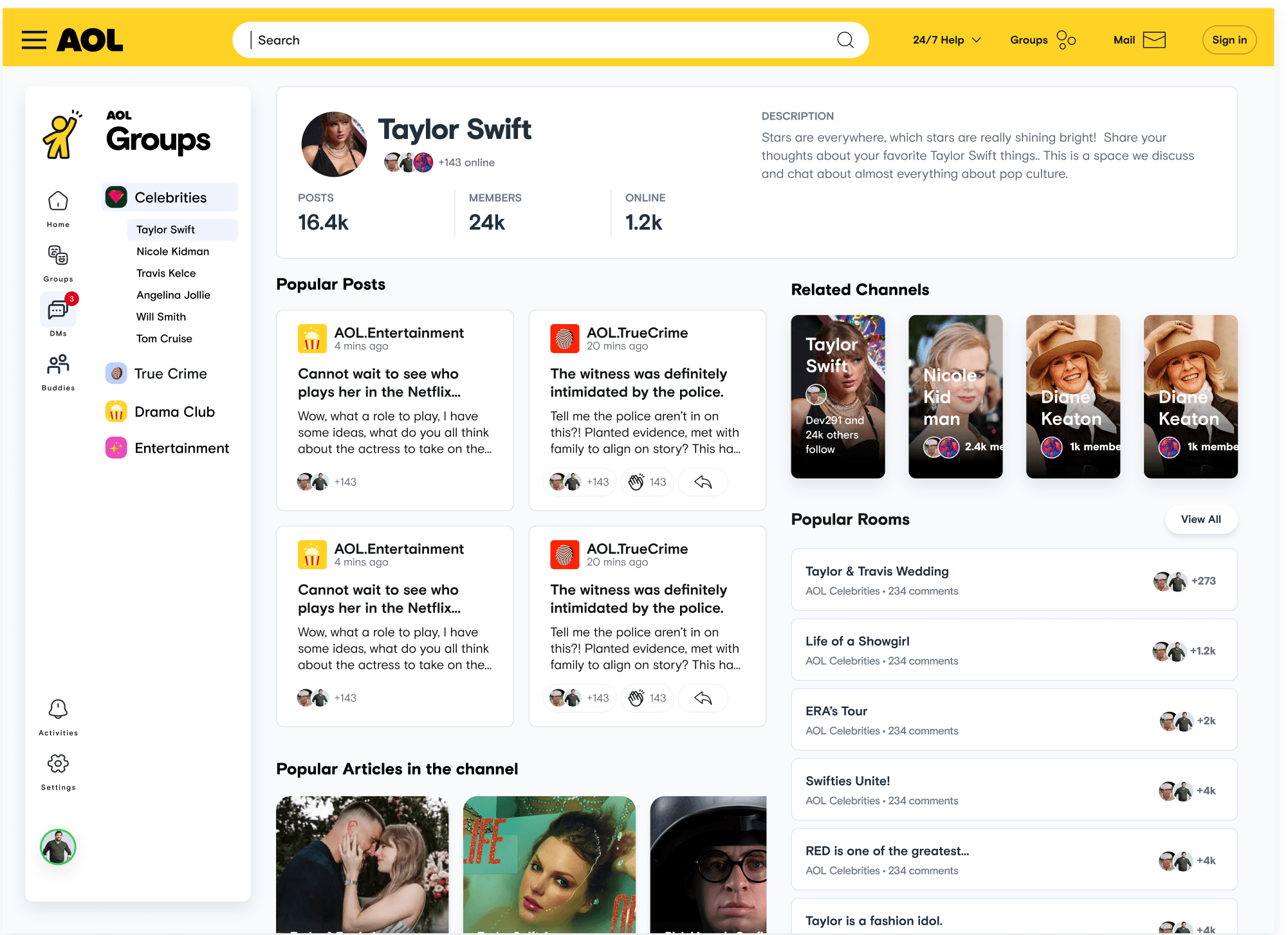 The explore feature in the side pane