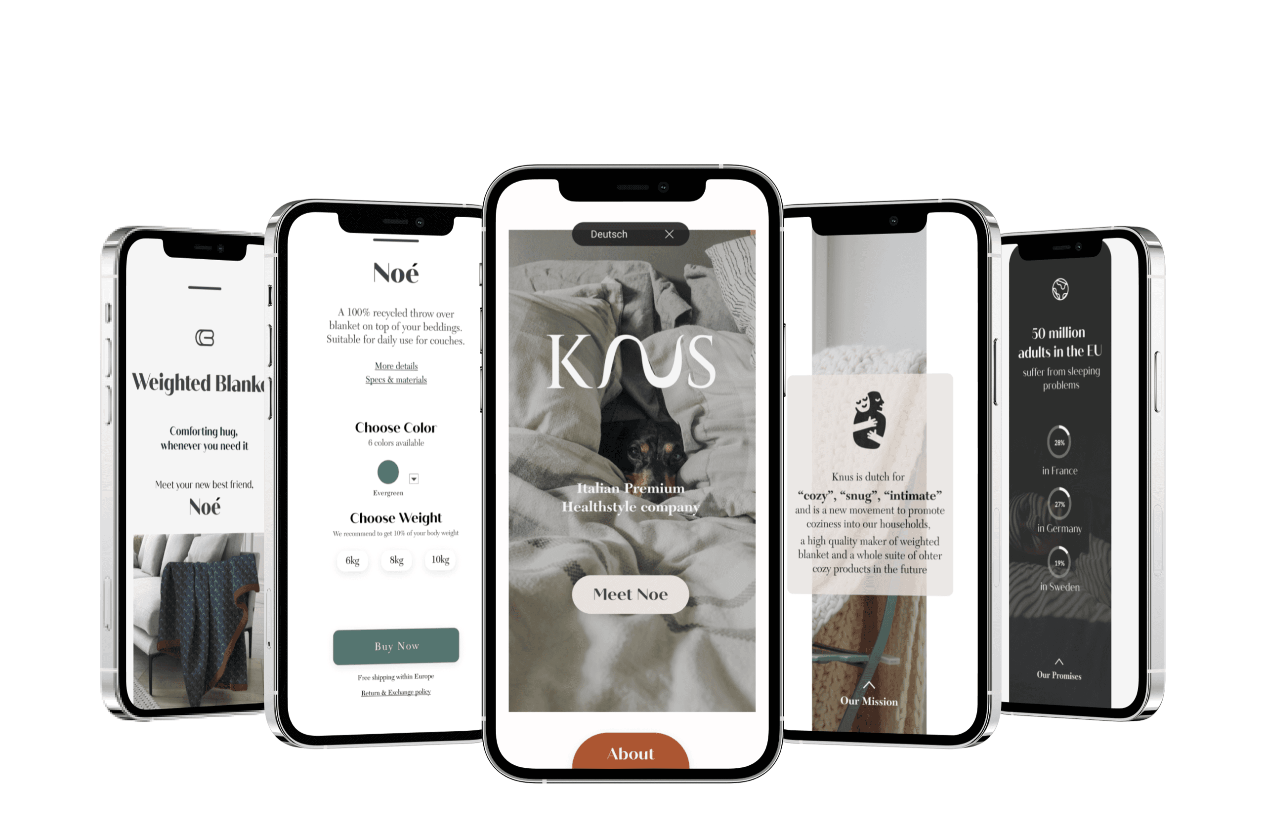 The kNus storefront shown on an iPhone 12