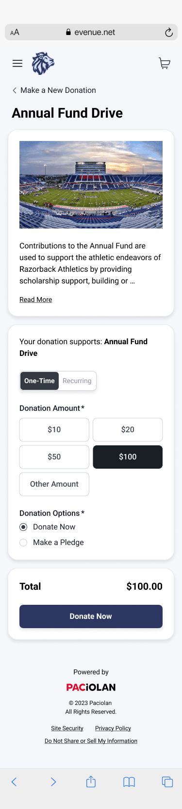 Mobile give-again flow