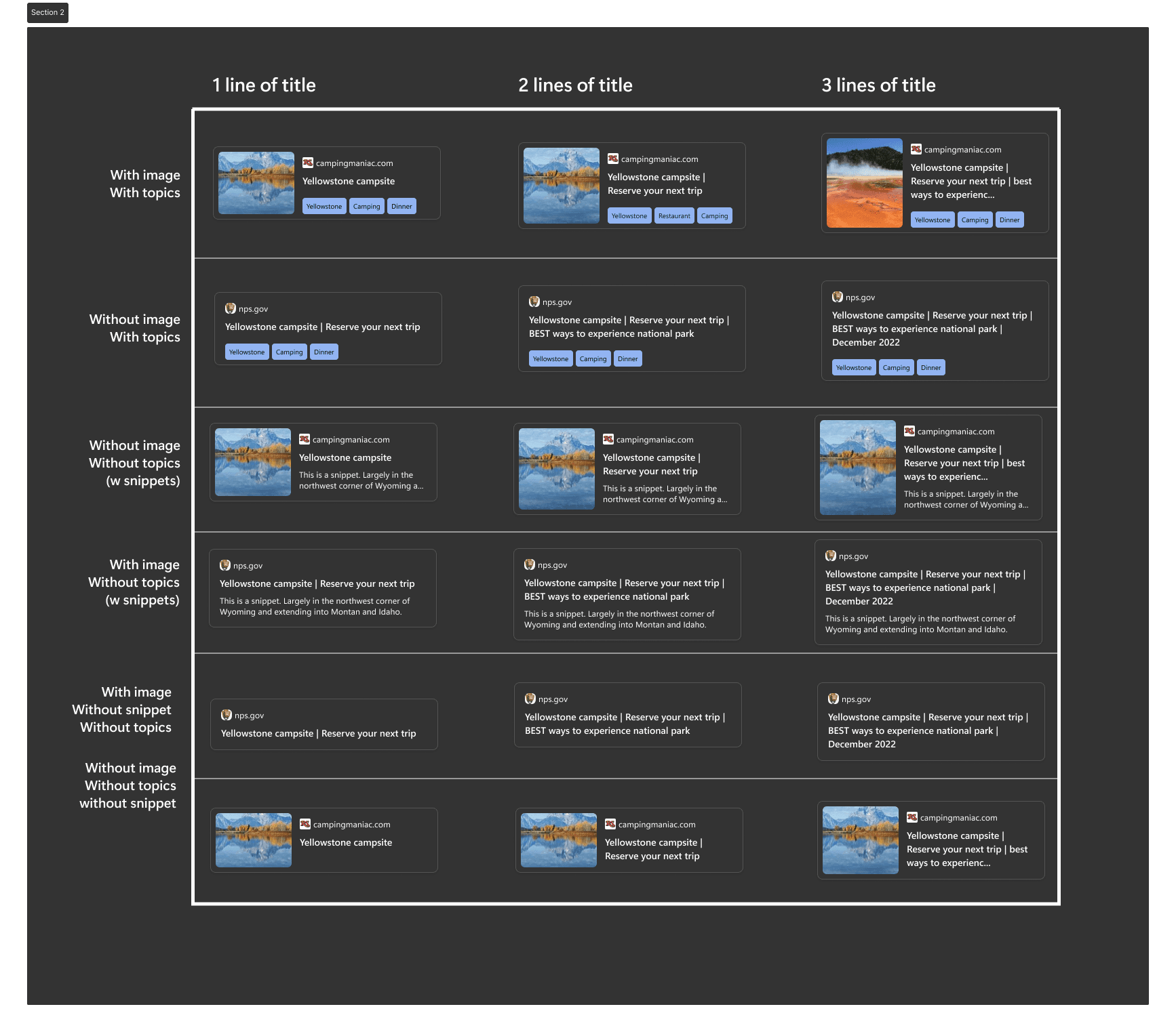 Sidebar card in dark theme